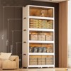 Collapsible Stackable Storage Bins with Lids and Lockable Wheels, Plastic Closet Organizers for Office, Bedroom Organization - 2 of 2