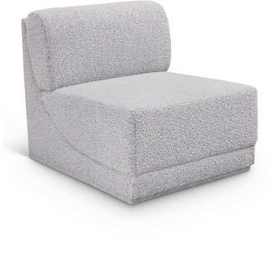 Meridian Furniture,Ollie Boucle Fabric Armless