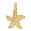 Black Bow Jewelry 14k Yellow Gold and White Rhodium Starfish Pendant, 12mm or 19mm - 3 of 4