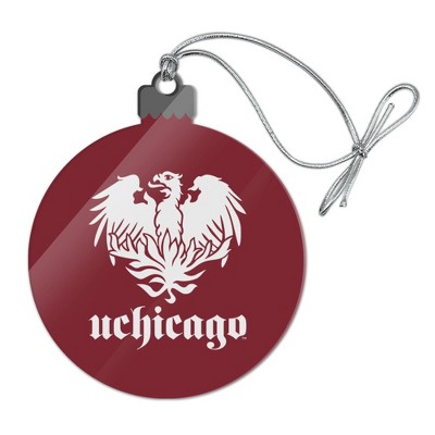 University of Chicago Primary Logo Acrylic Christmas Tree Holiday Ornament