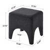 VANOMi Set of 2 Boucle Upholstered Ottomans–Footrests, Makeup Stools, Shoe Benches - 3 of 4