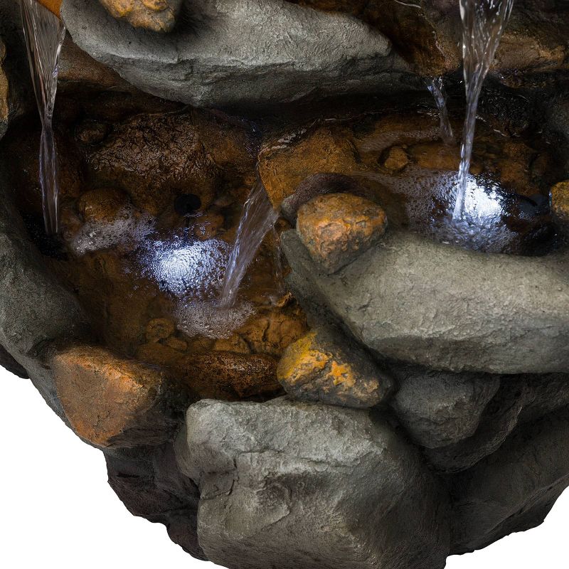 50&#34; Resin Tiered Rock Waterfall Fountain Gray - Alpine Corporation, 6 of 8