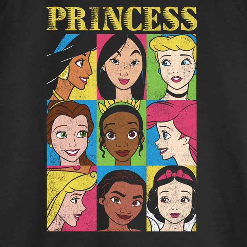 Juniors Womens Disney Princess Distressed Close-Up Poster Sweatshirt, 2 of 5