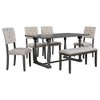 NicBex Dining Room Table Set for 6 Morden Dining Room Table with Wooden Tabletop, 4 Padded Chairs and 1 Bench for Kitchen - 4 of 4