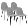 DOMETOUR Dining Chairs Set of 4 Modern Accent Chairs with Linen Fabric Upholstered Seat, Spoon Shape Kitchen Chair for Dining Room Kitchen - 2 of 4