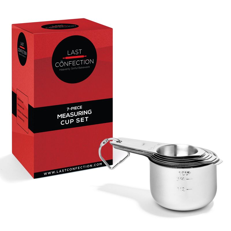 Last Confection 7-Piece Stainless Steel Measuring Cup Set - Includes 1/8 Cup Coffee Scoop - Measurements for Spices, Cooking & Baking Ingredients, 4 of 6
