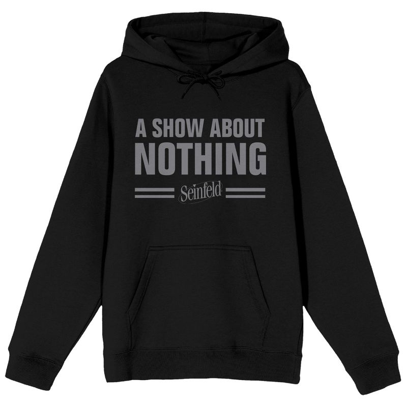 Seinfeld Sitcom Logo A Show About Nothing Men's Black Graphic Print Hoodie, 1 of 2