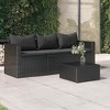 vidaXL 3-Seater Patio Sofa with Cushions Black Poly Rattan - 2 of 4