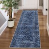 Faux Wool Machine Washable Foldable Printed Area Rug Modern Distressed Diamond Heart with Non Slip Design Stain Resistant Non Shedding Pet Friendly - 2 of 4