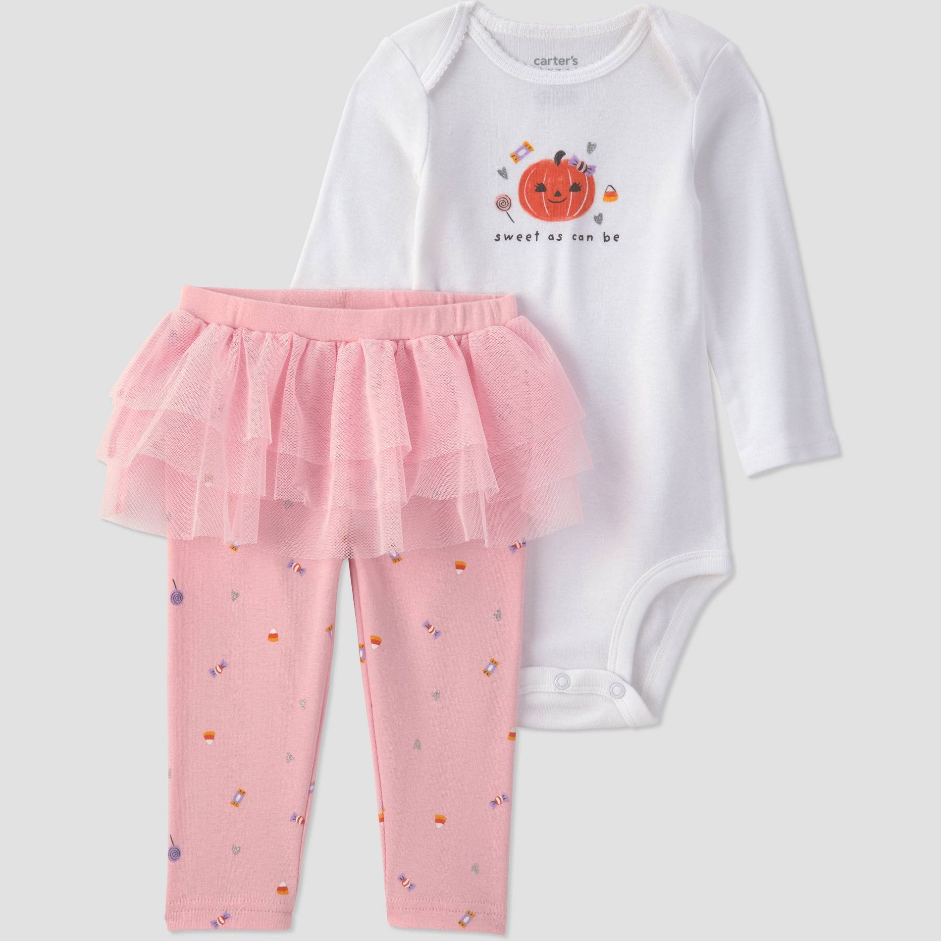 Carter's Just One You® Baby Halloween Girls' 2pc Sweet As Can Be Bodysuit and Tutu Pants Set - Pink 3M