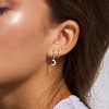 3 Pairs Small Gold Hoop Earring, 14K Gold Plated Earring Stacks Butterfly Heart Star Moon Bow Four Leaf Rhombus Round CZ Pearl - 2 of 4
