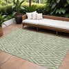 Green And Beige Geometric Washable Indoor Outdoor Area Rug - 2 of 4
