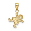 Black Bow Jewelry 14k Yellow Gold Little Girl Charm or Pendant, 13mm - 3 of 4