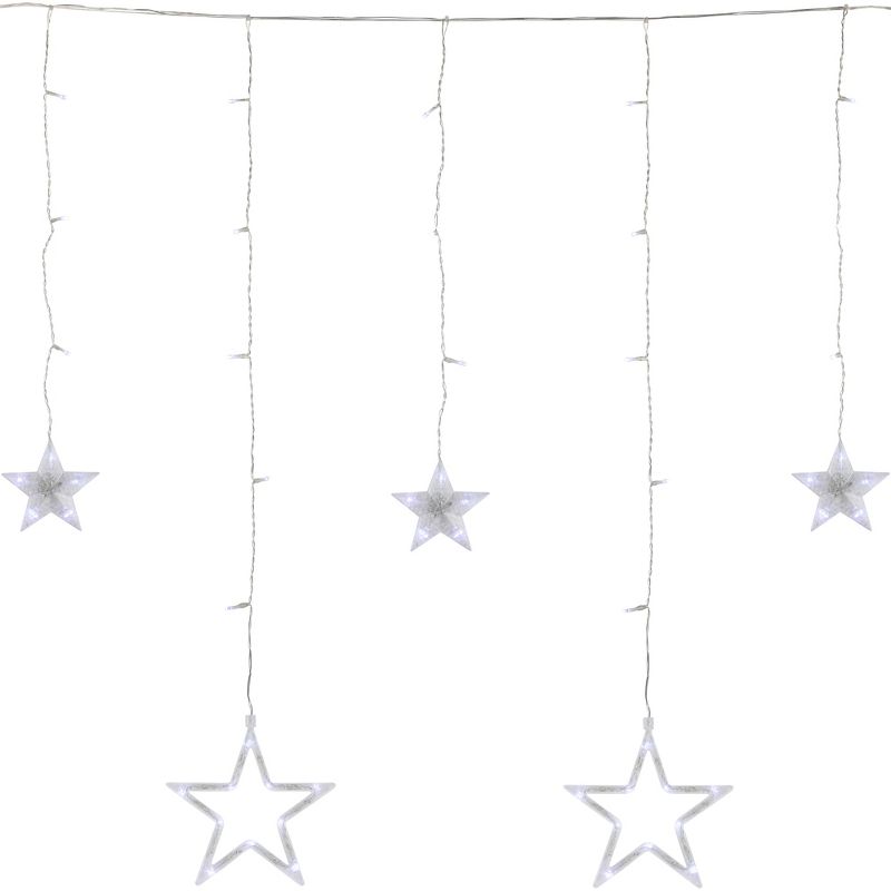 Northlight 138 Count Christmas Stars Icicle Lights - Pure White LED Lights - 8.25' Clear Wire, 3 of 7