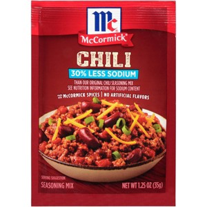 McCormick Less Sodium Chili Seasoning Mix - 1.25 oz - 1 of 4