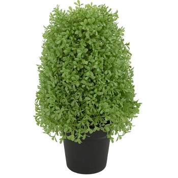 Northlight 15" Artificial Boxwood Cone Topiary Tree with Round Pot, Unlit