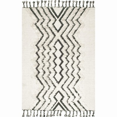Nuloom Zariah Shaggy Chevrons Indoor Area Rug, 5' x 8', Ivory