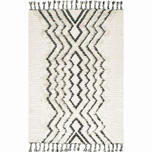 Nuloom Zariah Shaggy Chevrons Indoor Area Rug, 5' x 8', Ivory - 1 of 4