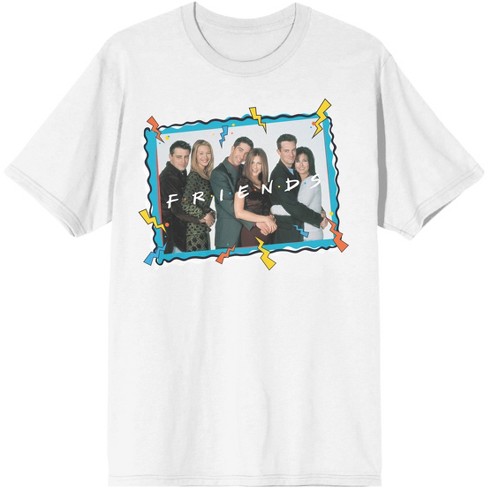 Friends TV Show Cast Cartoon Frame Juniors' White T-shirt-3X-Large