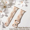 HTUTWOO Floral Apple Watch Band, Engraved Flower Silicone Strap 38/40/41/42/43/44/45/49mm for iWatch Series 11 10 9 8 7 6 5 4 3 2 SE Ultra - 4 of 4