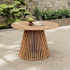 Gulches Outdoor Acacia Wood Patio Dining Table, 47.25" Extra-Large Round, Light Teak, for Backyard/Lawn/Balcony - 3 of 4