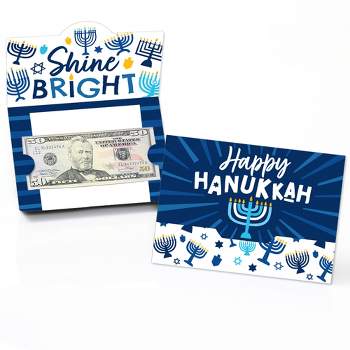 Big Dot of Happiness Hanukkah Menorah - Chanukah Holiday Party Money And Gift Card Holders - Set of 8