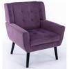 Armchair, Living Room Chairs With Curved Back, Velvet Cushion, 250 Lbs Weight Capacity Ergonomics Chair,abstract,gray,29.5in,2.46ft - 4 of 4