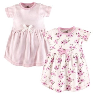 Touched by Nature Baby and Toddler Girl Organic Cotton Short-Sleeve Dresses 2pk, Cherry Blossom - 1 of 1