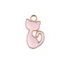 John Bead Sweet & Petite Small Simple Cute Charms Craft Embellishments Retro Cat 8x15mm Pink 10 Pieces - 2 of 4