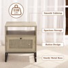 Rattan End Table with Drawer and Shelf, Boho Nightstand and Farmhouse Accent Table for Bedroom or Living Room - 3 of 4