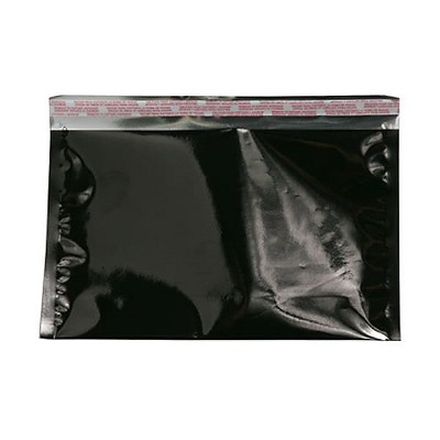 JAM Paper 6.125 x 9.5 Booklet Foil Envelopes with Self-Adhesive Closure Black 1323282