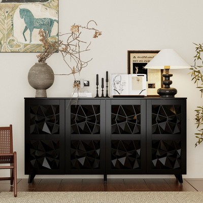 Famapy 4 - Door Diamond - Patterned Surface Dresser for Living Room Storage