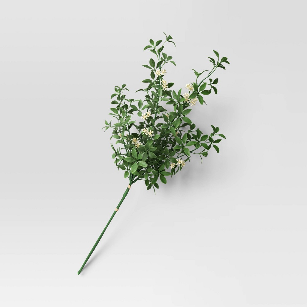 Photos - Other Decoration White Seeded Artificial Leaf Stem - Threshold™