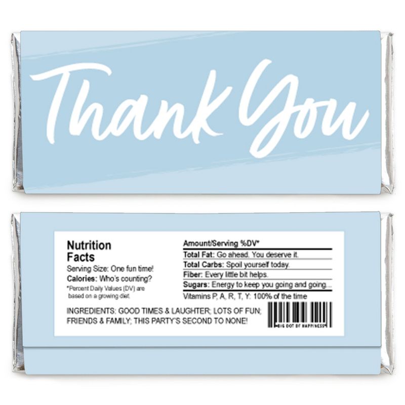Big Dot of Happiness Dusty Blue Elegantly Simple - Candy Bar Wrapper Guest Party Favors - Set of 24, 2 of 5