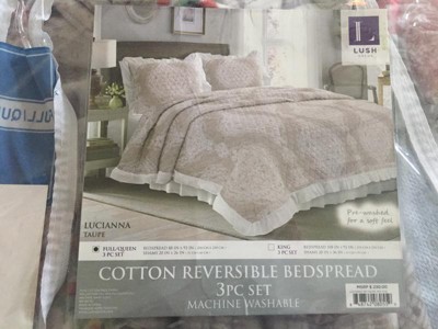 Lucianna Ruffle Edge Cotton Bedspread Set - Lush Décor : Target