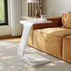 POVISON 15" Modern Minimalist Side Table, White Color End Table, for Living Room - 2 of 4