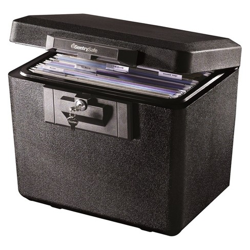Fire Key Lock Chest Safe Black Plastic - SentrySafe