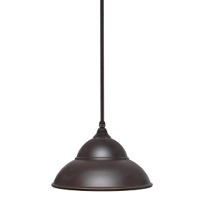Toltec Lighting Any 1 - Light Pendant in  Dark Granite with 13” Dark Granite Double Bubble Metal Shade Shade - 1 of 1