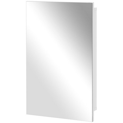 White Recessed Medicine Cabinet with Mirror and Storage Shelves