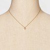 Silver Plated Gold Dipped Micro Pave Cubic Zirconia Cross Pendant Necklace - Gold - 2 of 4