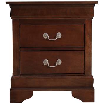 Passion Furniture Louis Philippe 2-Drawer Nightstand (24 in. H X 22 in. W X 16 in. D)