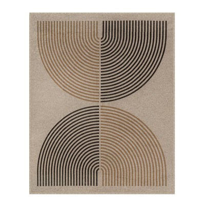 Lahome Modern Rainbow Jute Washable Outdoor Area Rug-Soft, Durable Carpet for Patio, Garden, or Balcony
