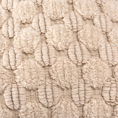 Natural Cotton Textured 20" Throw Pillow