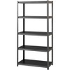 Lorell Iron Horse 3200 lb Capacity Riveted Shelving - 5 Shelf(ves) - 72" x 36"  x 18" - 30% Recycled - Black - Steel, Laminate - 1 Each - image 3 of 4