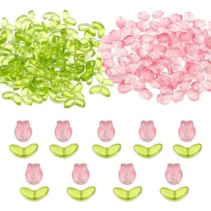 Unique Bargains Craft Embellishments Tulip Flower Crystal Glass Beads 200 Pcs - 1 of 4