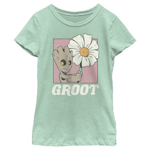 Girl's Guardians of the Galaxy Groot and Flower Portrait T-Shirt - image 1 of 4