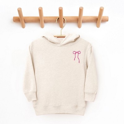 The Juniper Shop Embroidered Thin Bow Toddler Graphic Hoodie