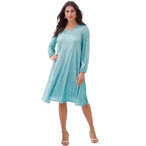 Roaman's Sequin Swing Dress - 1 of 4