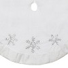 Northlight 48" White and Silver Embroidered Sequin Snowflakes Tree Skirt - 3 of 3