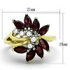 Slickblue Women's Two-Tone Gold Stainless Steel Ring with Flower Design and Synthetic Glass Stones, Size 5-10 - 2 of 4